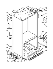 Cabinet Parts Diagram and Parts List for JF42SSFXDA02  Jenn-Air Refrigerator