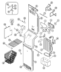 FREEZER COMPARTMENT Diagram and Parts List for MSD2754GRW  Maytag Refrigerator