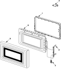 DOOR Diagram and Parts List for DEL10E P1329707M Menumaster Microwave
