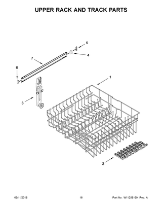 Upper Rack And Track Parts Diagram and Parts List for MDB4949SHZ0  Maytag Dishwasher
