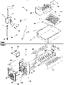 Ice Maker Assembly Diagram and Parts List for SRI20S2E-P1190101WE  Amana Refrigerator