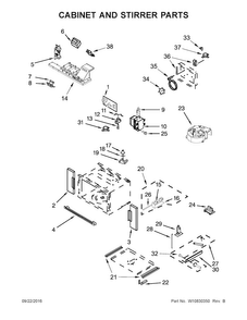 Cabinet And Stirrer Parts Diagram and Parts List for JMW3430DP01  Jenn-Air Microwave