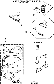 Attachment Parts Diagram and Parts List for 11628912  Kenmore Canister Vacuum