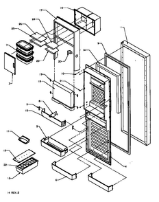 Refrigerator Door Diagram and Parts List for SS22NBW-P1162706WW  Amana Refrigerator