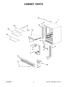 Cabinet Parts Diagram and Parts List for JURFL242HL01  Maytag Wine and Beverage Cooler