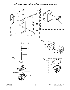 Motor And Ice Container Parts Diagram and Parts List for 10651332716  Kenmore Refrigerator