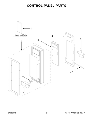 Control Panel Parts Diagram and Parts List for JMC3415ES01  Maytag Microwave