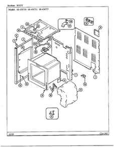 Body Diagram and Parts List for 68-456750  Magic Chef Range
