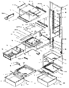 Refrigerator Shelving And Drawers Diagram and Parts List for SZDE27N-P1162205W  Amana Refrigerator
