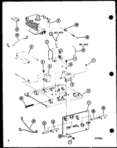 Transformer/Capacitors Diagram and Parts List for RR-8B P74365-1M Amana Microwave