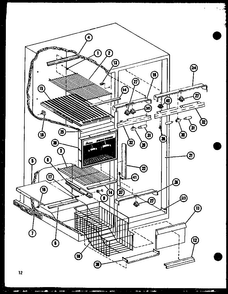 Freezer Shelves Diagram and Parts List for SLDI25F-P7642103W  Amana Refrigerator