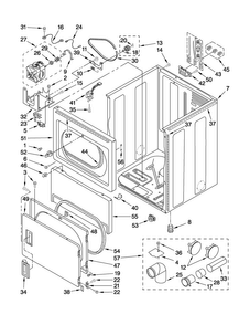 Cabinet Parts Diagram and Parts List for 3RMED4905TW1  Maytag Dryer