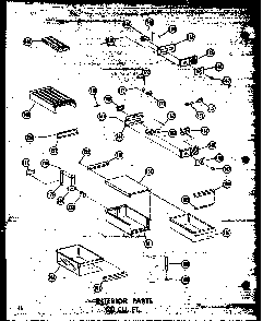 Interior Parts 20 Cu. Ft. Diagram and Parts List for T16W-P60303-53W  Amana Refrigerator