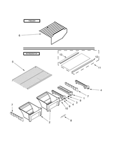 Shelf Parts Diagram and Parts List for ART308FFDW02  Amana Refrigerator