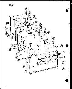 Door Diagram and Parts List for ARC-100D P85122-17S Amana Range