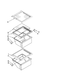 Refrigerator Shelf Parts Diagram and Parts List for MSD2572VES03  Maytag Refrigerator