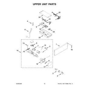 Upper Unit Parts Diagram and Parts List for JBRFR30IGX20  Jenn-Air Refrigerator