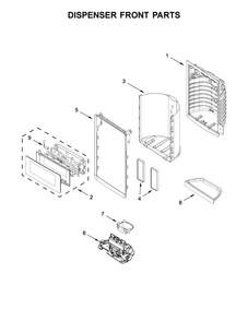 Dispenser Front Parts Diagram and Parts List for MFT2776FEZ00  Maytag Refrigerator
