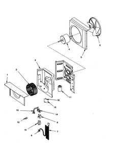 Fan And Control Assembly Diagram and Parts List for RC05890A1D REV A Amana Air Conditioner