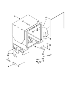 Tub And Frame Parts Diagram and Parts List for ADB1600AWS3  Amana Dishwasher