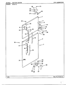 Outer Door Diagram and Parts List for 17694  Maytag Refrigerator