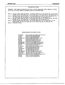 Explanation Of Notes Diagram and Parts List for 21564B  Admiral Refrigerator