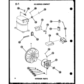 Interior Parts 2 Diagram and Parts List for 113-5N P54975-61R Amana Air Conditioner