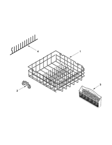 Lower Rack Parts Diagram and Parts List for MDBTT53AWB1  Maytag Dishwasher