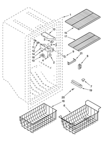 Liner Parts Diagram and Parts List for AQU2027BRW03  Amana Freezer