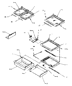 Shelving & Drawers Diagram and Parts List for SRD20S4W-P1190801WW  Amana Refrigerator