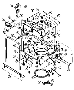 Tub Diagram and Parts List for DWU9921AAM  Maytag Dishwasher