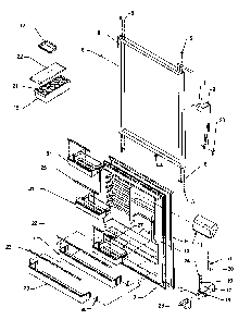 Refrigerator Door Assembly Diagram and Parts List for THI21S3W-P1194708WW  Amana Refrigerator