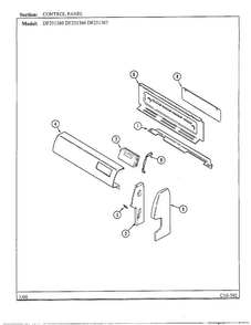 Control Panel Diagram and Parts List for DF251369  Magic Chef Range