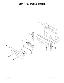 Control Panel Parts Diagram and Parts List for YMER6600FB6  Maytag Range
