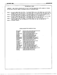 Explanation Of Notes Diagram and Parts List for 21874A  Admiral Refrigerator