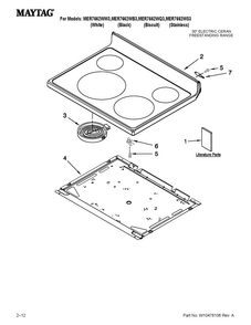 Cooktop Parts Diagram and Parts List for MER7662WS3  Maytag Range