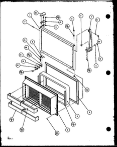 Freezer Door Diagram and Parts List for TX20QBG-P1111704WG  Amana Refrigerator