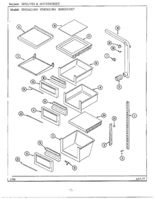 Shelves/accessories Diagram and Parts List for HMG621860  Admiral Refrigerator