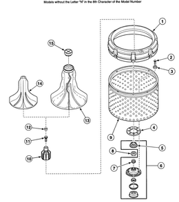 Hub Assy 2 Diagram and Parts List for SWT020LA  Speed Queen Washer