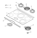 TOP ASSEMBLY Diagram and Parts List for JEC9536BDB  Jenn-Air Cooktop