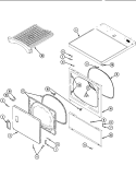 DOOR, FRONT, ACCESS & TOP PANELS Diagram and Parts List for SDE515DAZW  Maytag Dryer