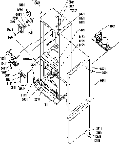 Controls/shields/hinges/trim Diagram and Parts List for BXF19TW-P1311901WW  Amana Refrigerator