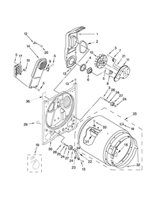 Bulkhead Parts Diagram and Parts List for MEDC200XW3  Maytag Dryer