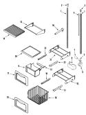 SHELVES & ACCESSORIES (FREEZER) Diagram and Parts List for RJRS4870A  Maytag Refrigerator