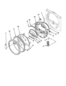 Door Parts Diagram and Parts List for MDG25PDAWW1  Maytag Dryer