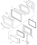 DOOR (UPPER & LOWER) Diagram and Parts List for JJW8230DDB  Jenn-Air Wall Oven