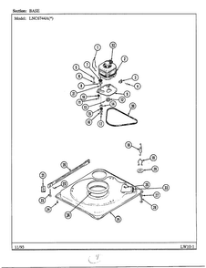 Base Diagram and Parts List for 6744B  Norge Washer