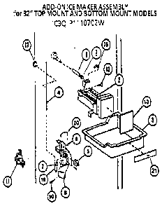 Icemaker Ic3q P1110702w Diagram and Parts List for 85978-P1117003W  Amana Refrigerator