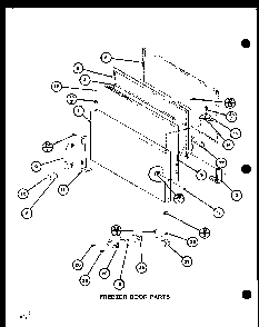 Freezer Door Parts Diagram and Parts List for TM16G1-P76512-28W  Amana Refrigerator