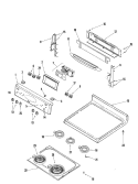 CONTROL PANEL / TOP ASSEMBLY Diagram and Parts List for MER5875QAN  Maytag Range